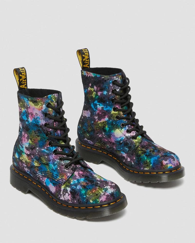 Black Women's Dr Martens 1460 Pascal Confetti Suede Lace Up Boots | CA 182DFM